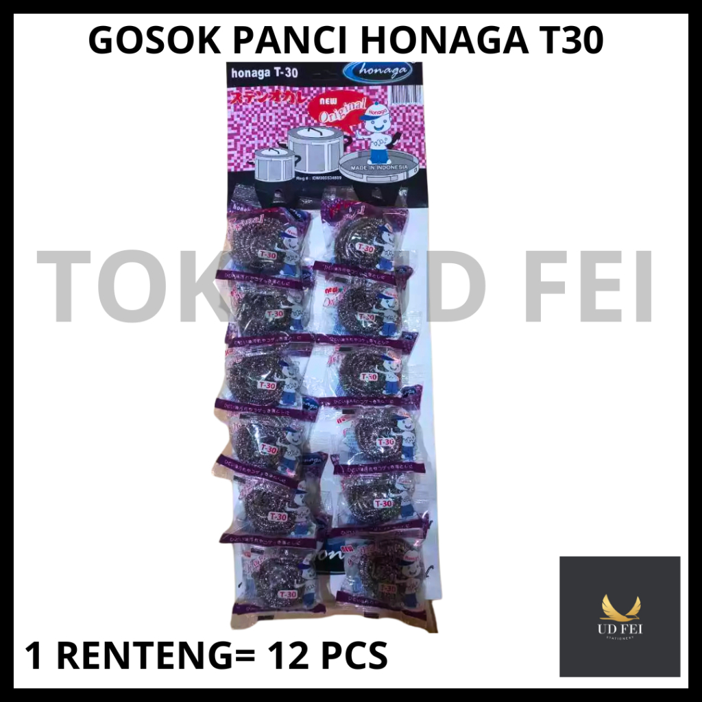 (1 RENTENG = 12 PCS) GOSOK PANCI T30/ GOSOK PANCI HONAGA T30/ KASAK PANCI KAWAT/GOSOK PANCI HONAGA