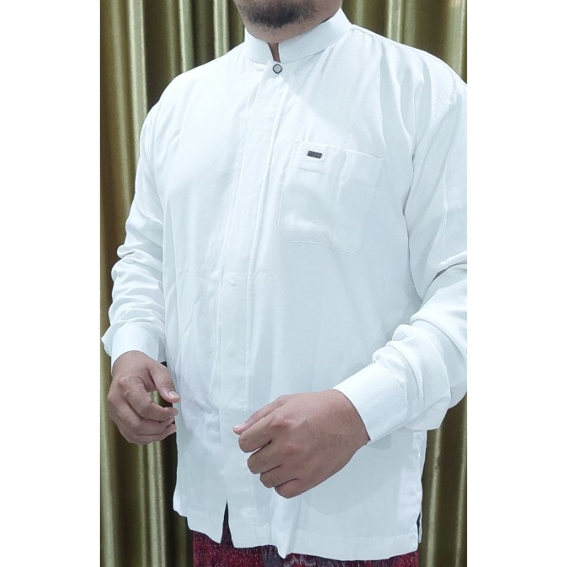Kemko Ammu Sultan | Kemeja Koko Ammu Sultan Katun Dobby Putih