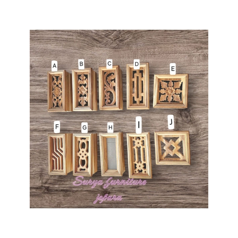 LOSTER KAYU JATI UKIR MINIMALIS UKURAN (33x17)(24×24)
