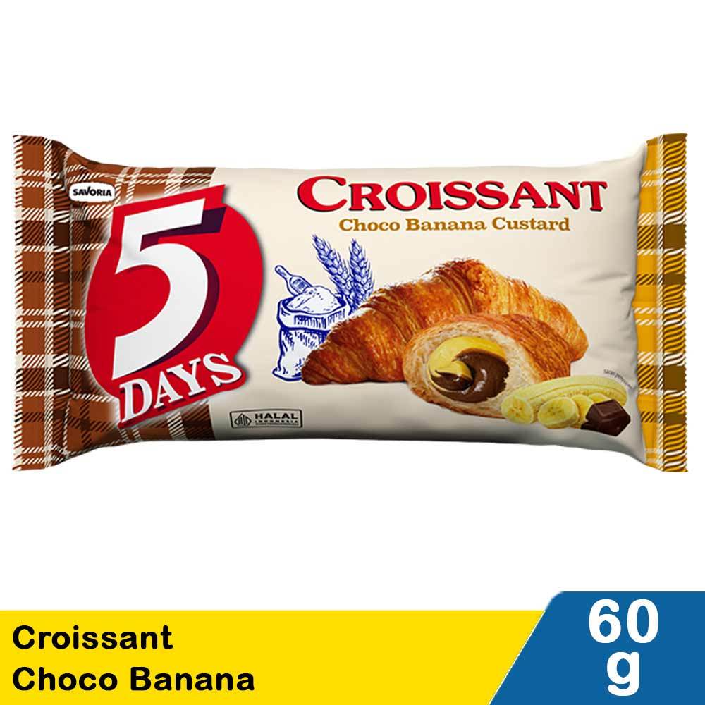 

5 Days Choco Banana 60g - Roti Lembut dengan Cokelat & Pisang Lezat | Cemilan Praktis, Fresh, Halal, Cocok untuk Sarapan & Teman Ngopi!