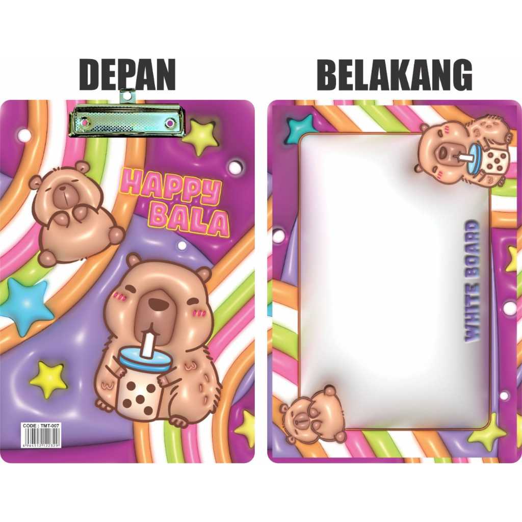 

(1 Pcs) Papan Ujian + Whiteboard 3D Labubu / Alas Papan / Clipboard Papan Ujian 3D Labubu Capybara