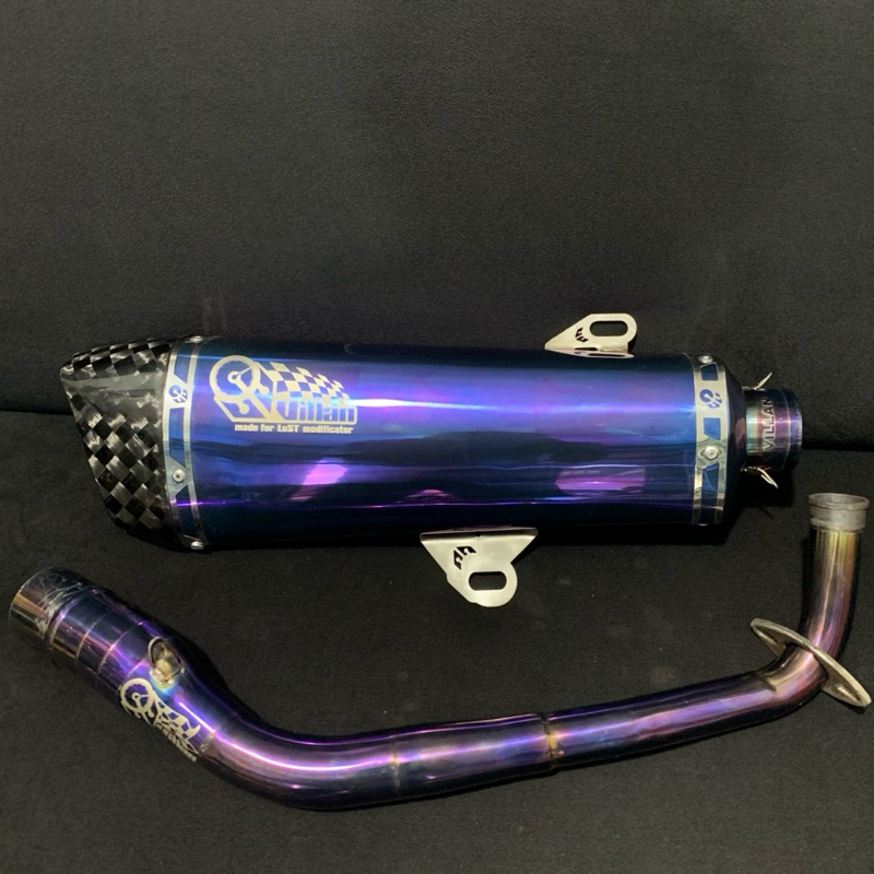 KNALPOT VILLAN RX1 UNGU PURPLE FULLSYSTEM AEROX NMAX LEXI VARIO PCX ADV