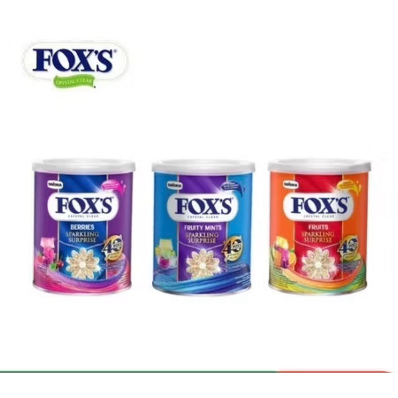permen fox's fruits/berries /mint kaleng berat 170gr