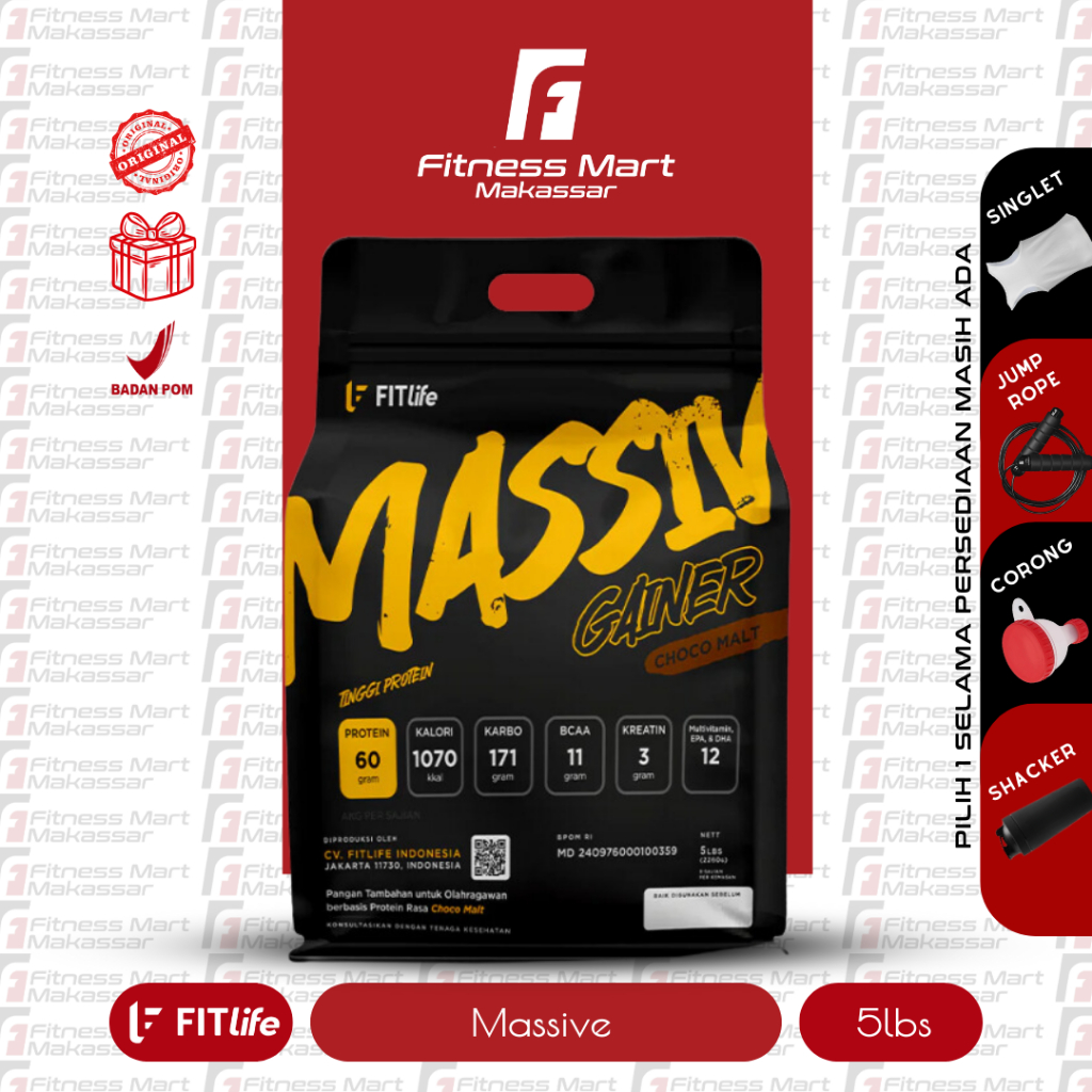 FITLIFE - FITLIFE MASSIV Gainer 5lbs  Mass Gainer MPRO Gainer