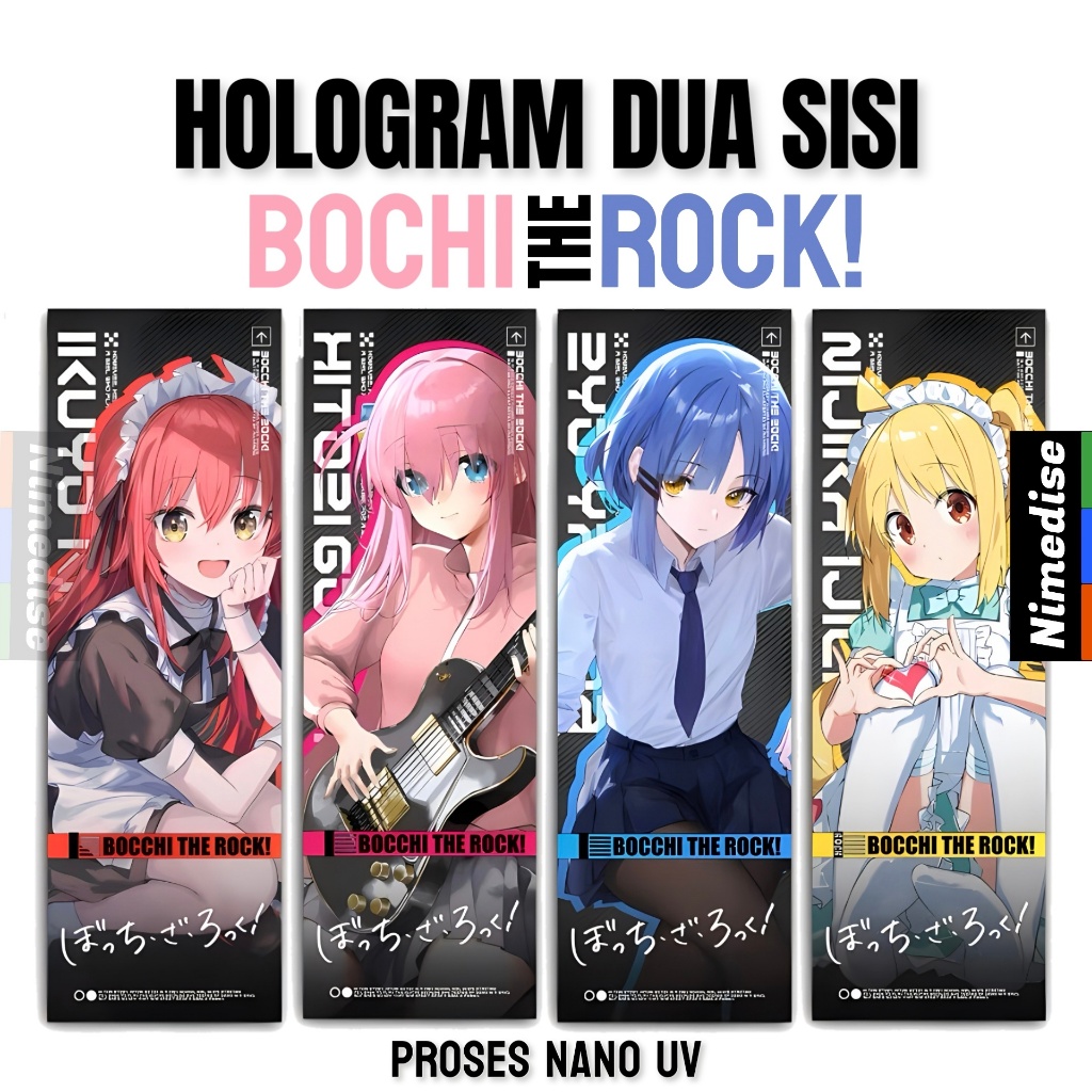 

Bochi The Rock Hologram UV Laser Ticket Double Sided - Anime Manga Bookmark Gambar Dua Sisi