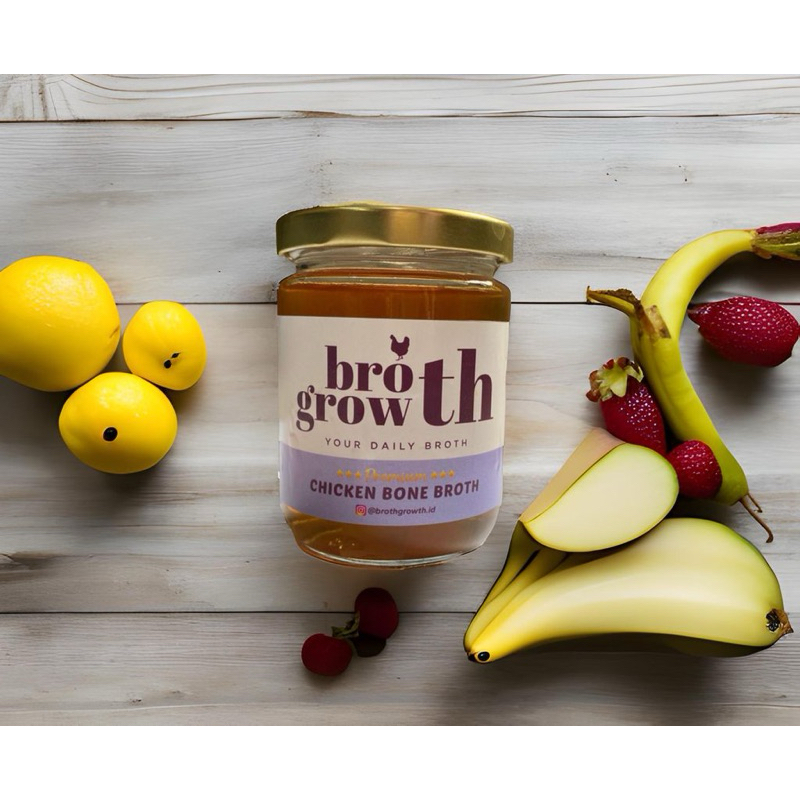 

[BROTH GROWTH] PREMIUM COLLAGEN CHICKEN BONE BROTH KOLAGEN KALDU TULANG AYAM ORGANIC 210 ML MPASI
