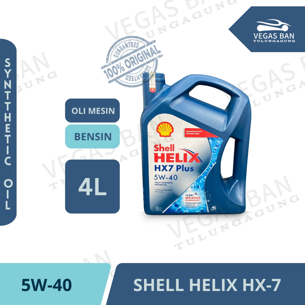SHELL Helix HX-7 SAE 5W-40 Oli Mobil Bensin Full Synthetic 4 Liter