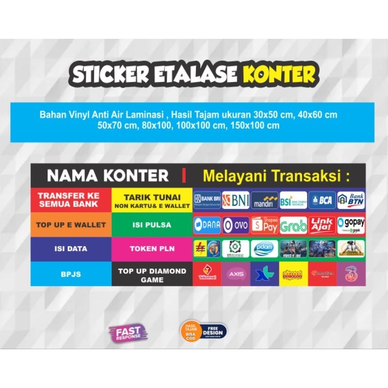 

Sticker Etalase Konter Pulsa Lengkap