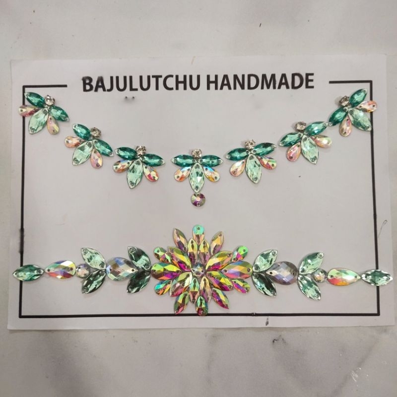 Payet Rangkai Set Leher Pinggang Hijau Turkish Wardah