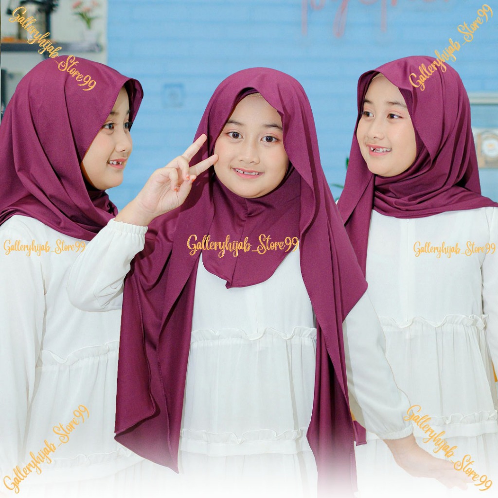 Pashmina Instan Anak Inner Ninja Oval 3 In 1| Kerudung Anak Pashmina Inner 3 In 1 Terbaru | Pashmina