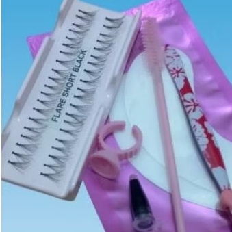 Bulu mata extension paket lengkap short ukuran 10mm