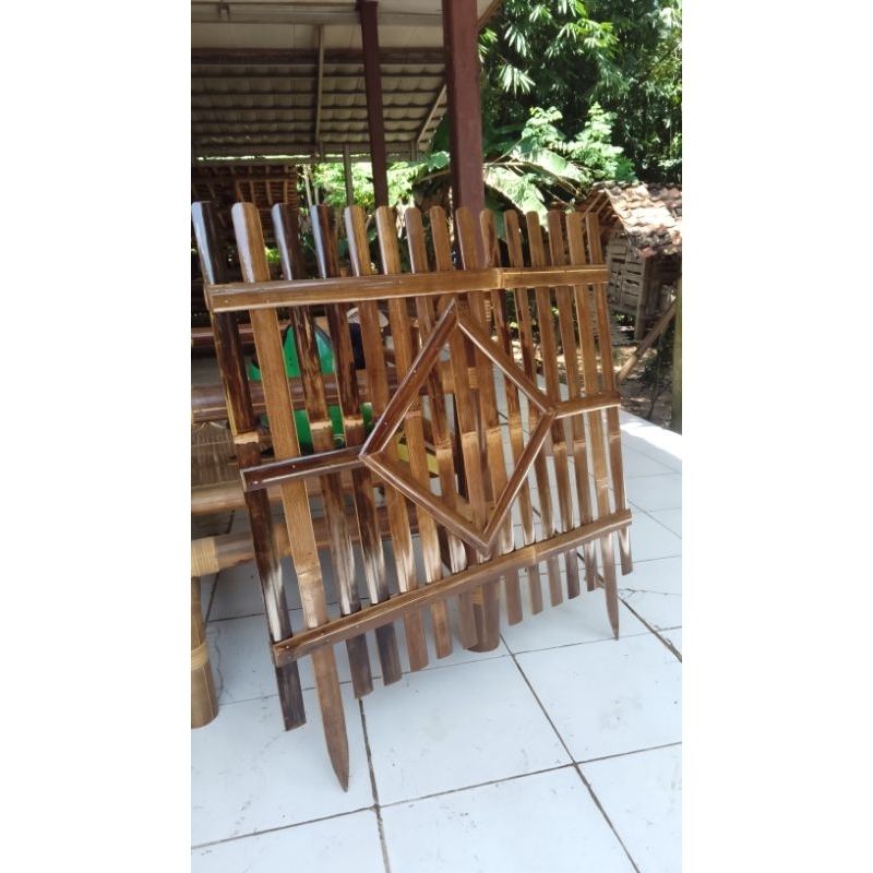 pagar bambu hitam tancap | pagar halaman | pagar tanaman | dekorasi bambu