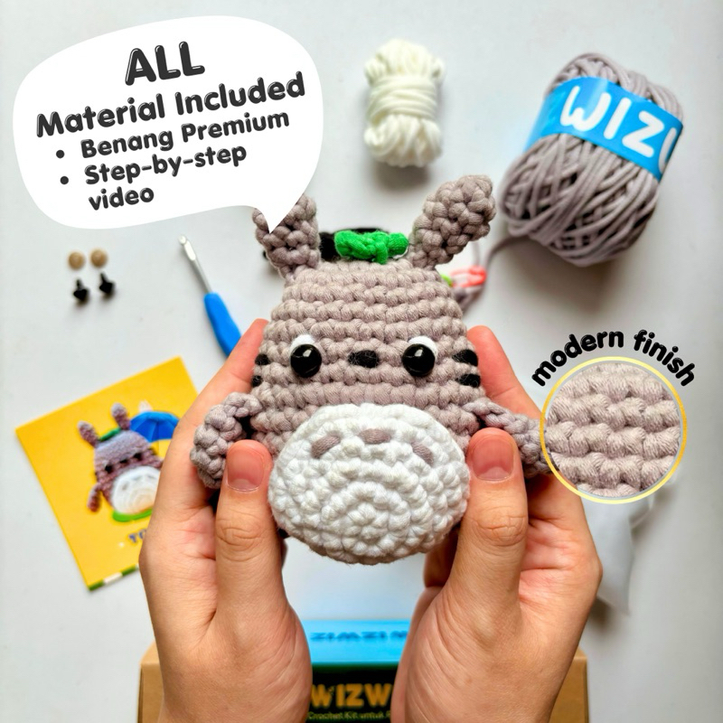 DIY Crochet Kit Amigurumi - Totoro - Rajut Boneka Pemula