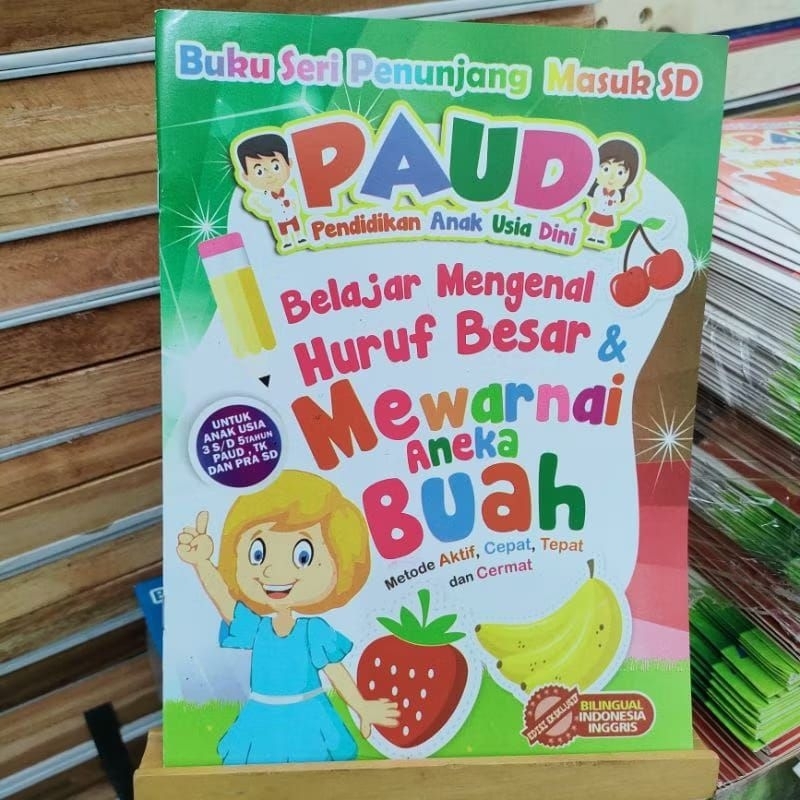 Buku Mewarnai Anak series Buah // Buku PAUD Mewarnai Gambar Buah