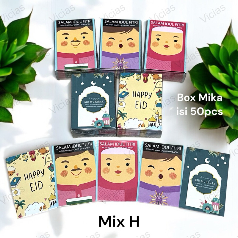 

[50pcs] Amplop Lebaran Idul Fitri 2025 Lucu Murah Angpao Box Mika Import