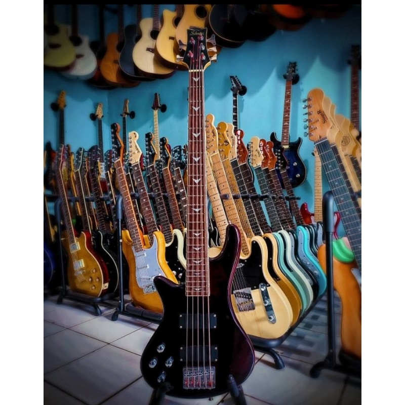 Bas Schecter Diamond series lefty/ kidal 5 string original kondisi baru ....