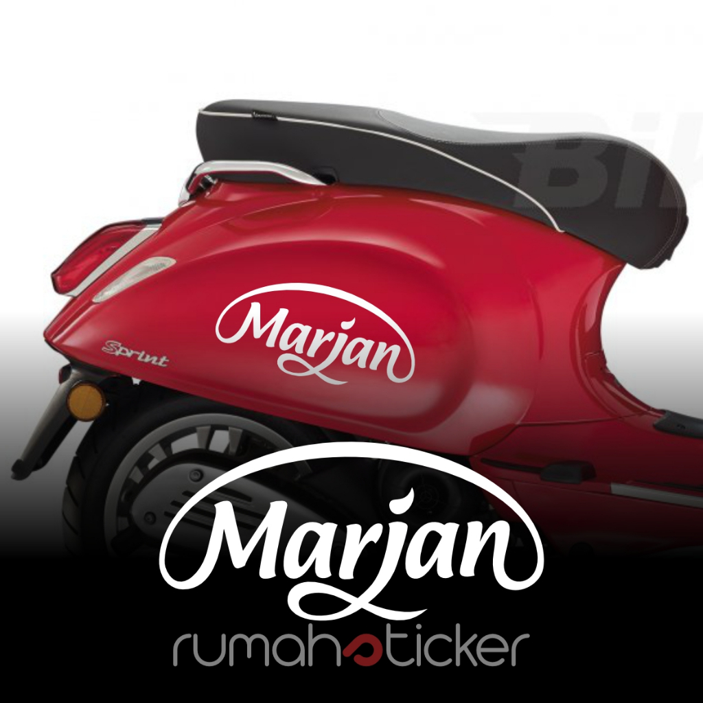 1 SET STICKER STIKER CUTTING UNIK MARJAN BODY MOBIL MOTOR UNIVERSAL SCOOPY VESPA GENIO FILANO DLL