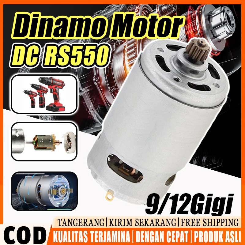 Dinamo Motor DC RS 550 RS550 12V Bor RPM Tinggi Kuat As 3.17mm High Speed Power Mikro Brush Kipas Fa