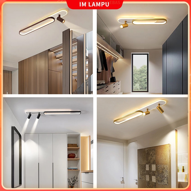 (Dengan sorotan)Lampu plafon panjang teras/dapur/balkon/kamar mandi lampu plafon LED 3 warna