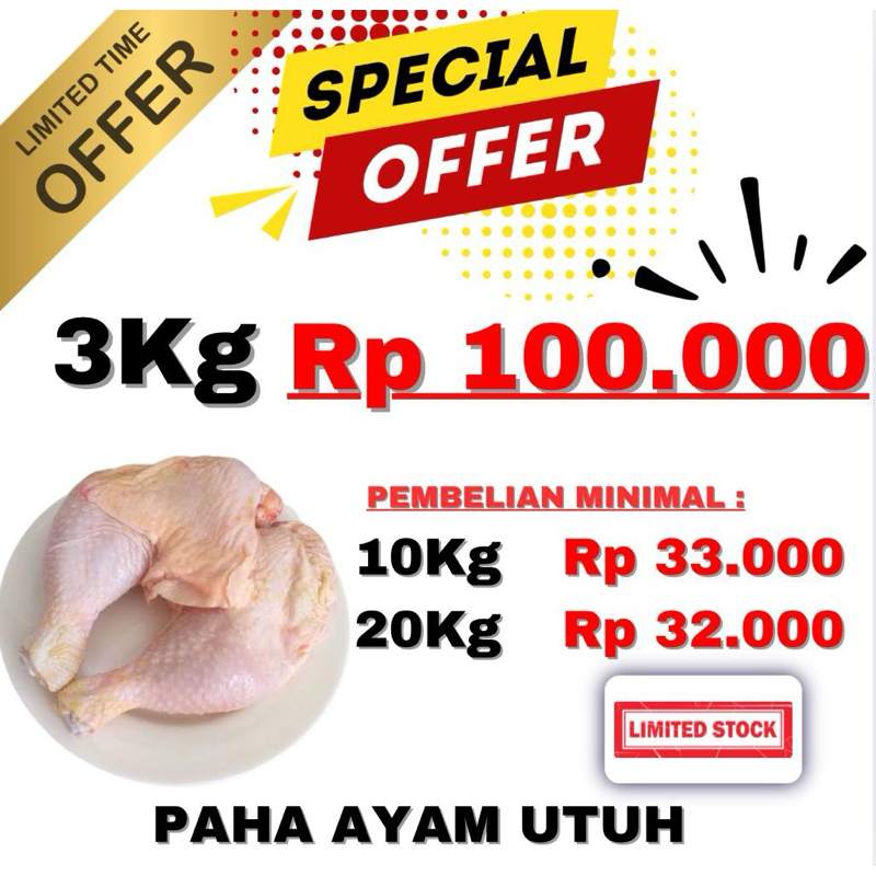 

PROMO PAHA AYAM 3kg
