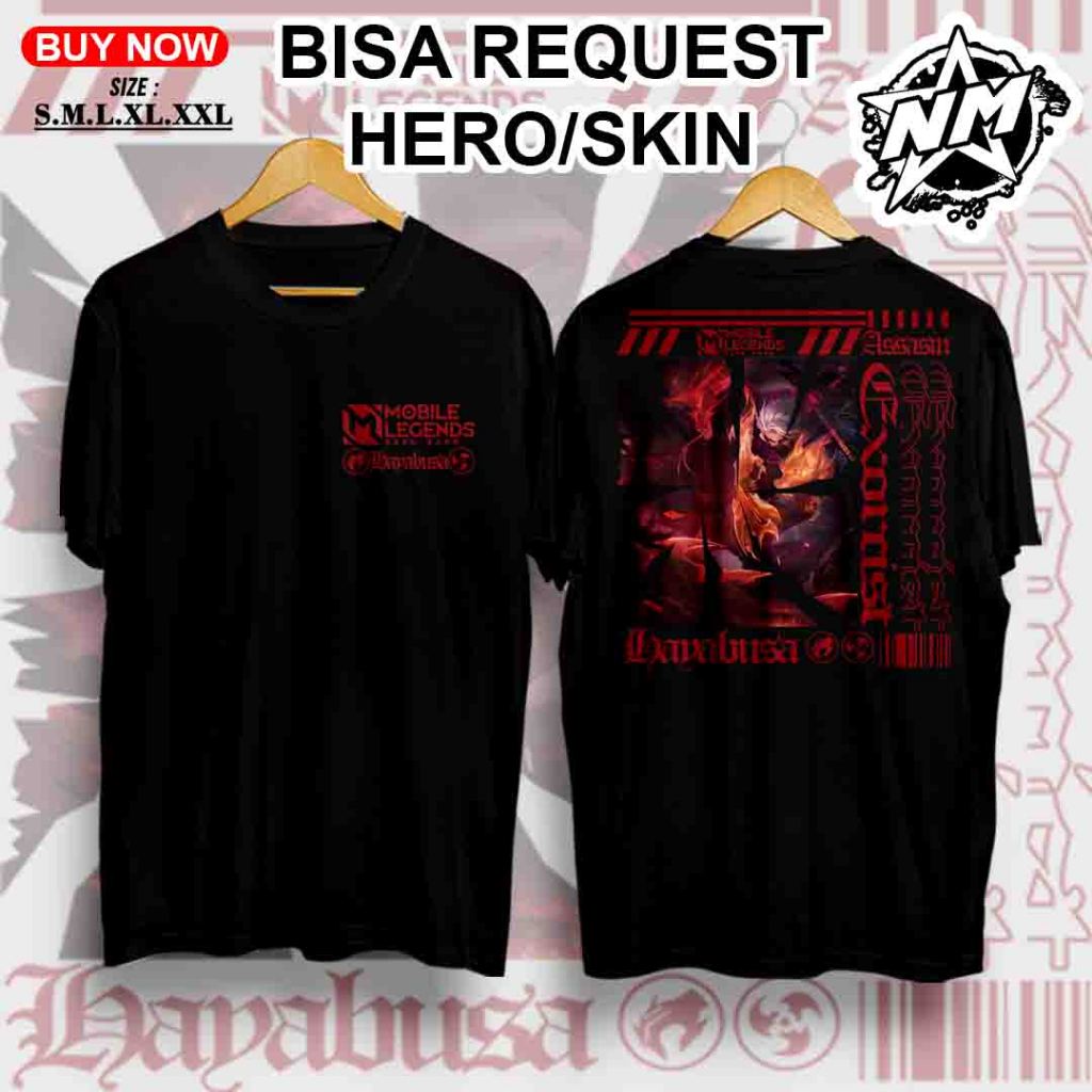 Kaos Hayabusa MLBB - Kaos Mobile Legend - Kaos Skin Exorcist - Kaos custom - Kaos Terbaru 2025 - Kao