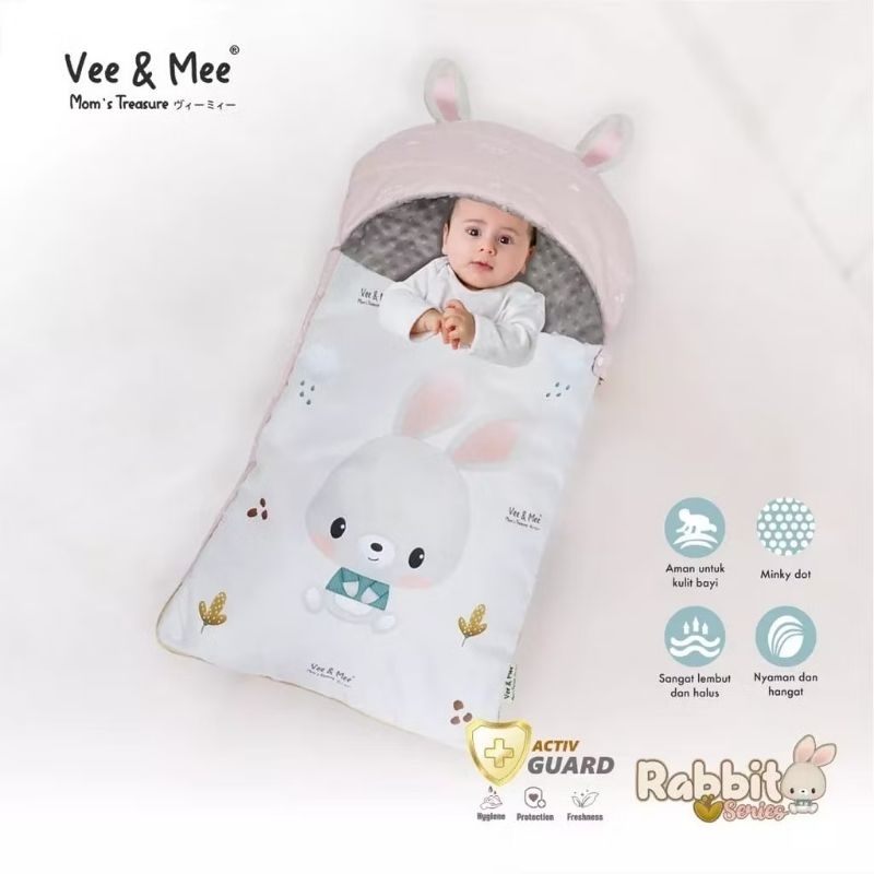 [PRELOVED LIKE NEW] Vee And Mee Sleeping Bag Rabbit Series Selimut Bayi New Born / Kantong Tidur Han