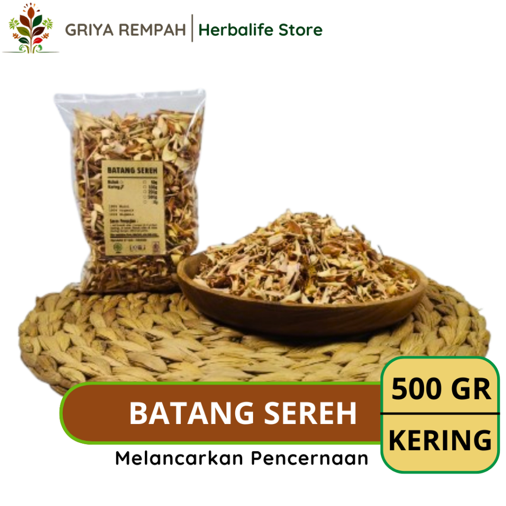

BATANG SEREH KERING 500 GRAM Serai Sere Rempah Herbal Simplisia Alami Aromatik Masakan Minuman Ramuan Jamu Tradisional Cymbopogon citratus