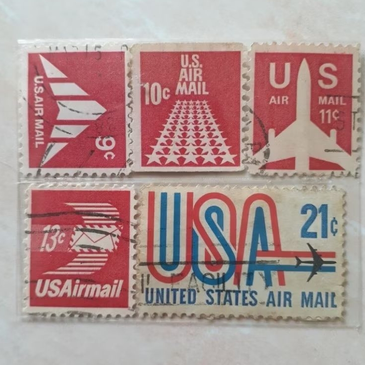 

(A) Perangko USA Airmail 1968-1973 Tahun 1968-1973 set 5pcs