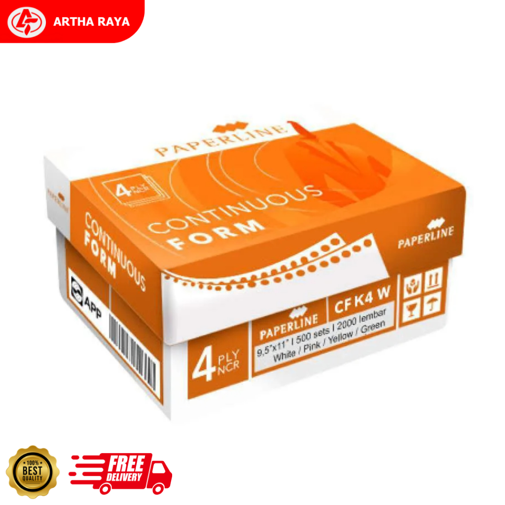 

Kertas Continuous Form Paperline 4 Ply 9.5 x 11" WARNA / PUTIH 1 Dus