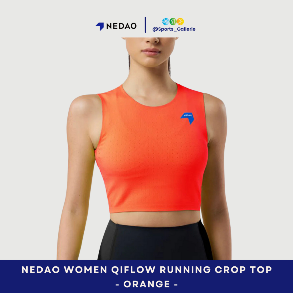 NEDAO Women QiFlow Running Crop Top - Orange