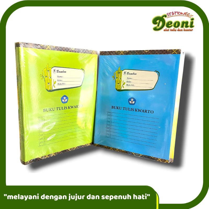 

BAMBOO Buku Tulis Kwarto 38 Lembar (1 Pak / 10 Buku)