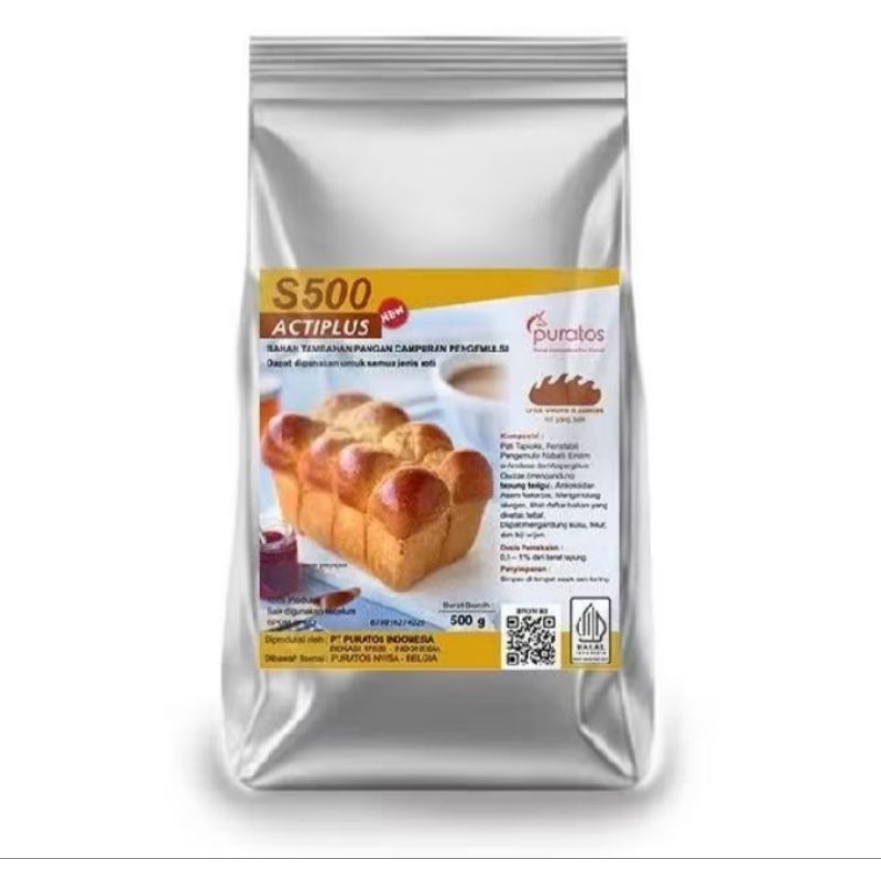 

PURATOS S500 ACTI PLUS BREAD IMPROVER KEMASAN 500GR / PELEMBUT ROTI