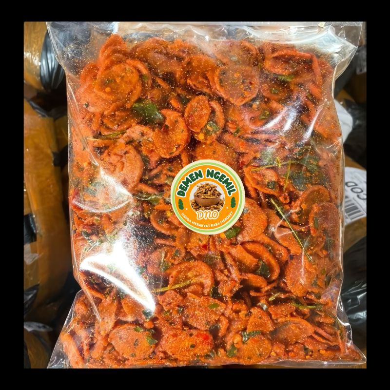 

500 Gram Sosis Goreng Crispy Pedas Daun Jeruk Demen Ngemil