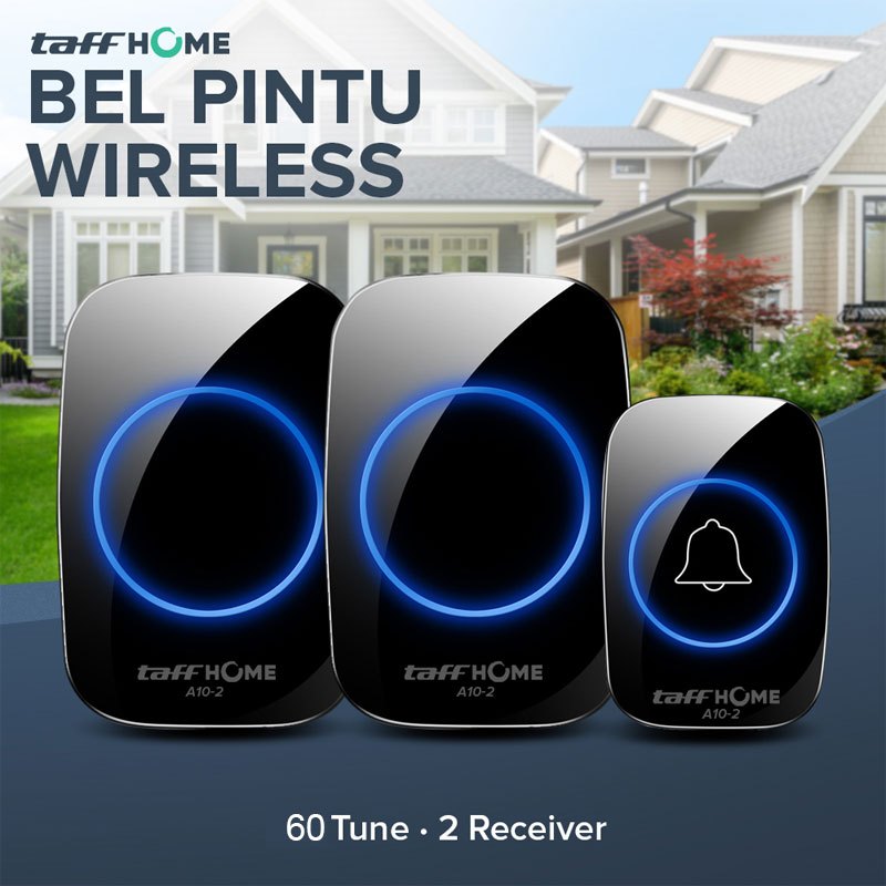 G1 Bel Pintu Rumah Wireless Remote Tanpa Kabel Doorbell Waterproof 38 Nada 2 Receiver A10-2 Bel Taff