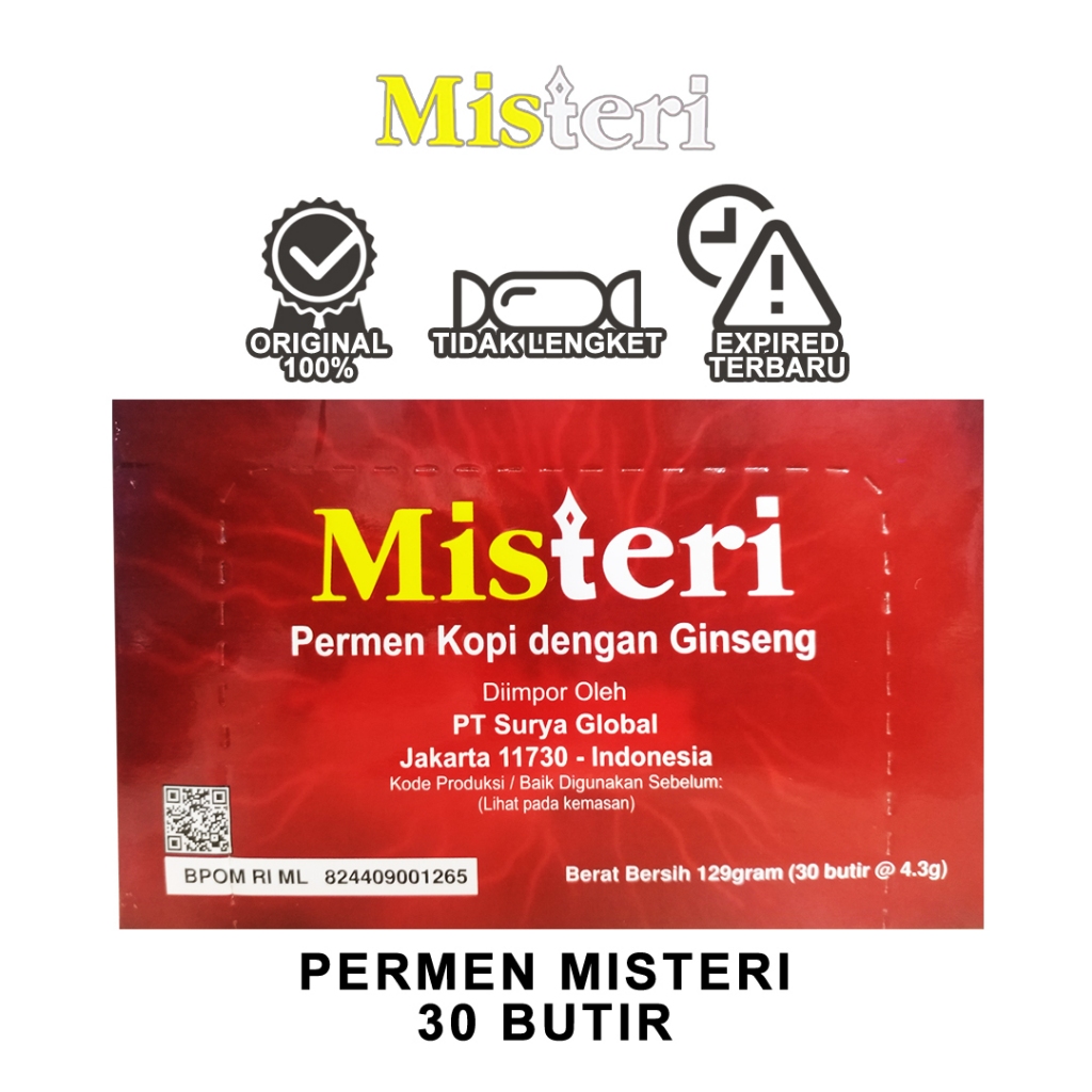 

Ecer 5 Pcs Permen Misteri Asli & BPOM - Permen Kopi dengan Ginseng