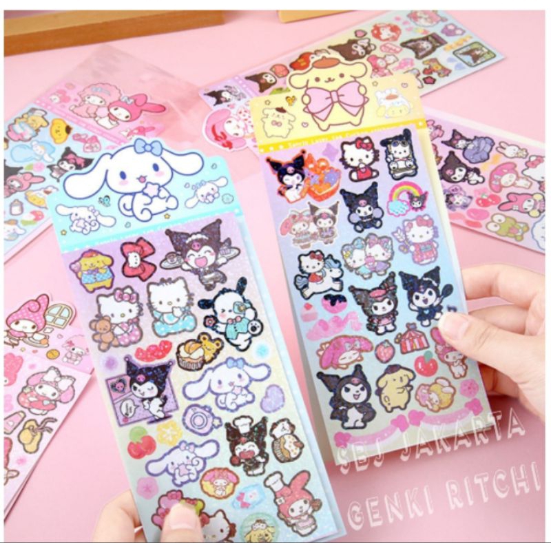 

J ( J5 ) STIKER KARAKTER KARTUN HOLOGRAM GLITTER