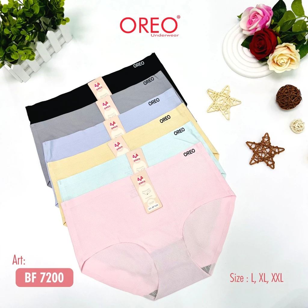 4 Pcs CD Seamless Oreo Anti Nyeplak Paha Art 7200 Celana Dalam Wanita Seamless