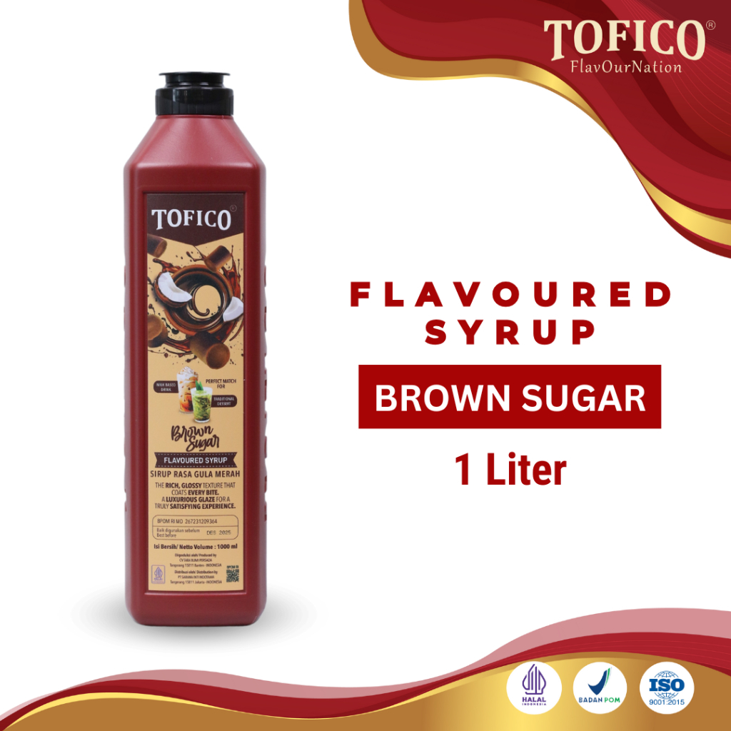 

Flavoured Syrup Brown Sugar Tofico / Gula Coklat Syrup Premium 1 Liter / Tofico Syrup Official