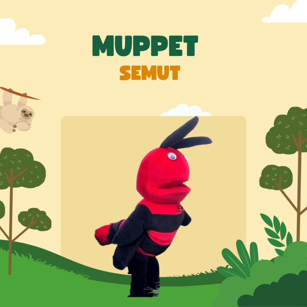 Boneka muppet karakter semut | Handpuppet Ventriloquist boneka Cablak edukasi