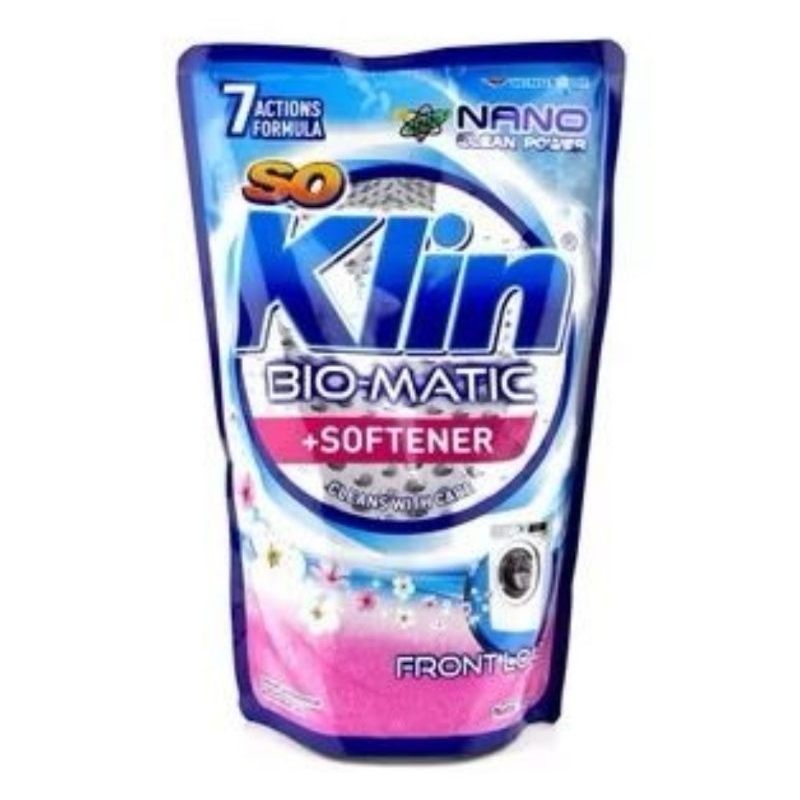 DETERJEN CAIR + PELEMBUT SO KLIN BIO MATIC FRONT LOAD 700 ML + SOFTENER BUKAAN DEPAN