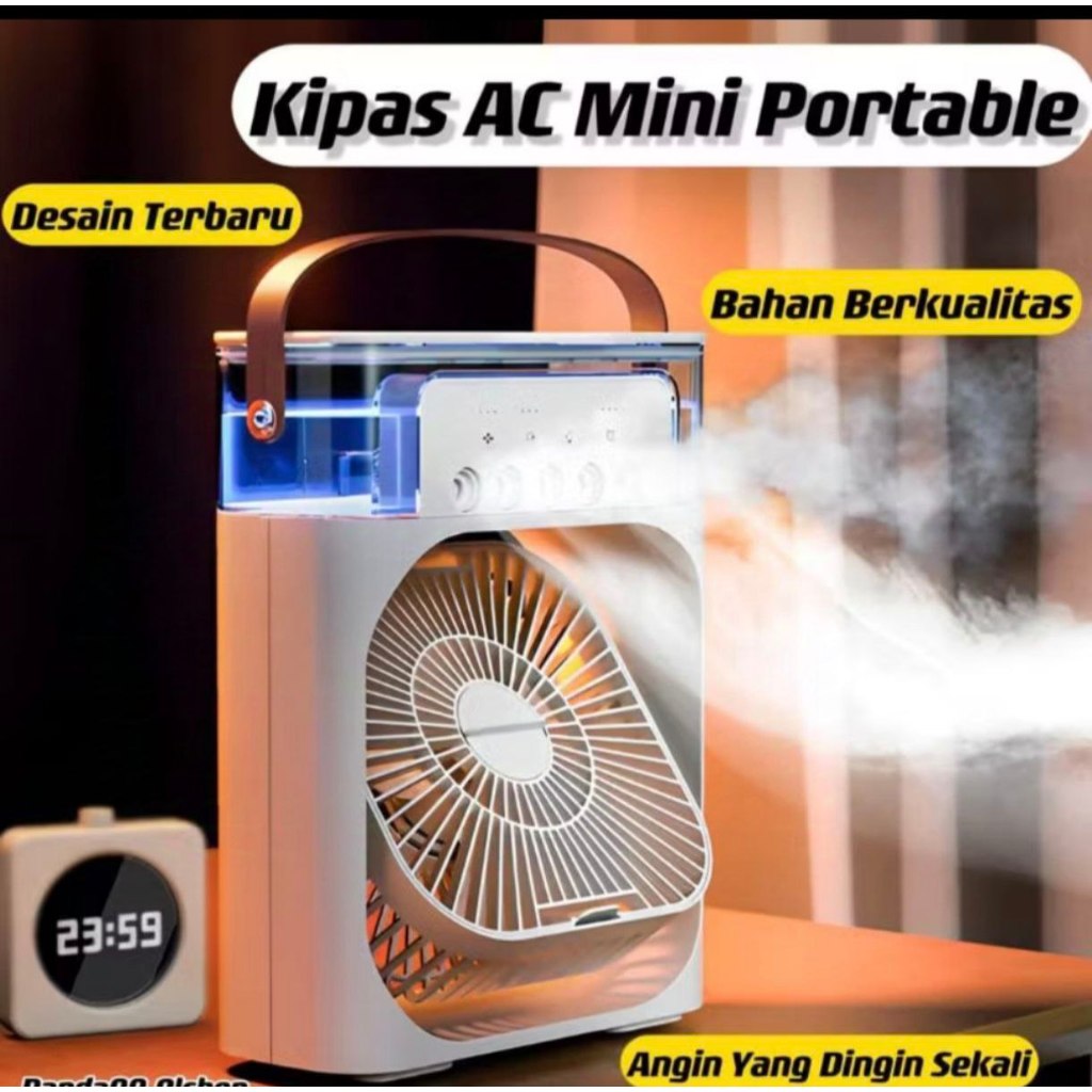 Kipas Angin Pendingin Mini AC Portable Air Cooler bisa pakai Air Es Batu