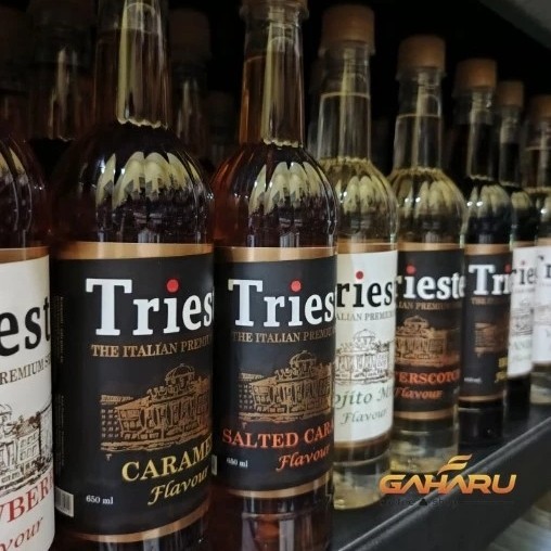 

Sirup Trieste All Variant 650 ml - Syrup Coffee Perasa Minuman Kopi dan Teh Campuran Mocktail Cocktail Squash - salted caramel dan sirup rasa lainya