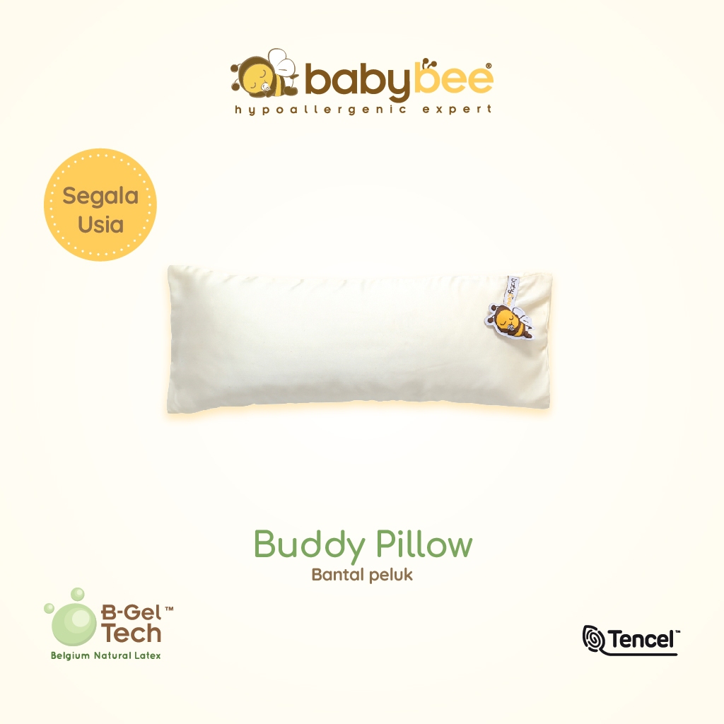 Babybee - Buddy Pillow With Case - Bantal Peluk Bayi terbuat dari Belgium Natural Latex with Inner B