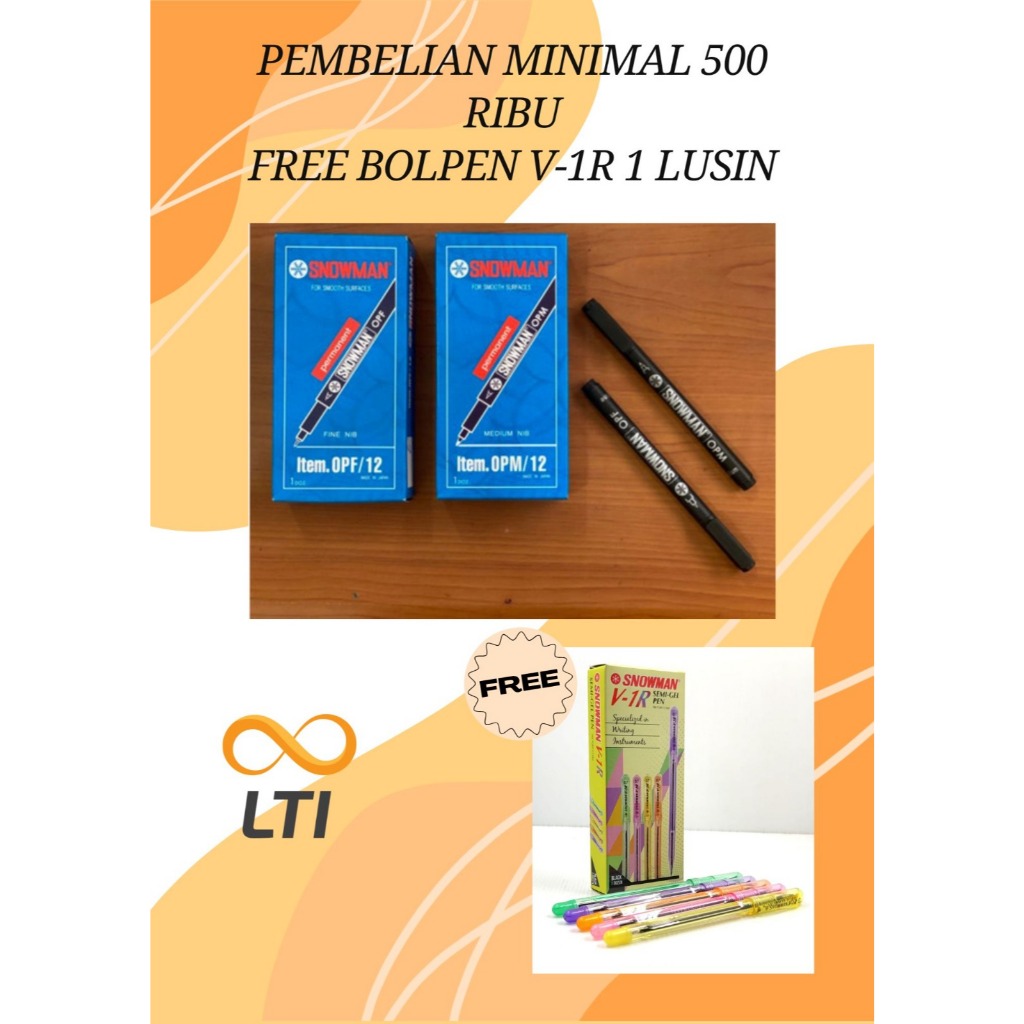 

Spidol Permanent Snowman OHP / OPF 12 Fine Hitam Tip Pcs - HEMAT