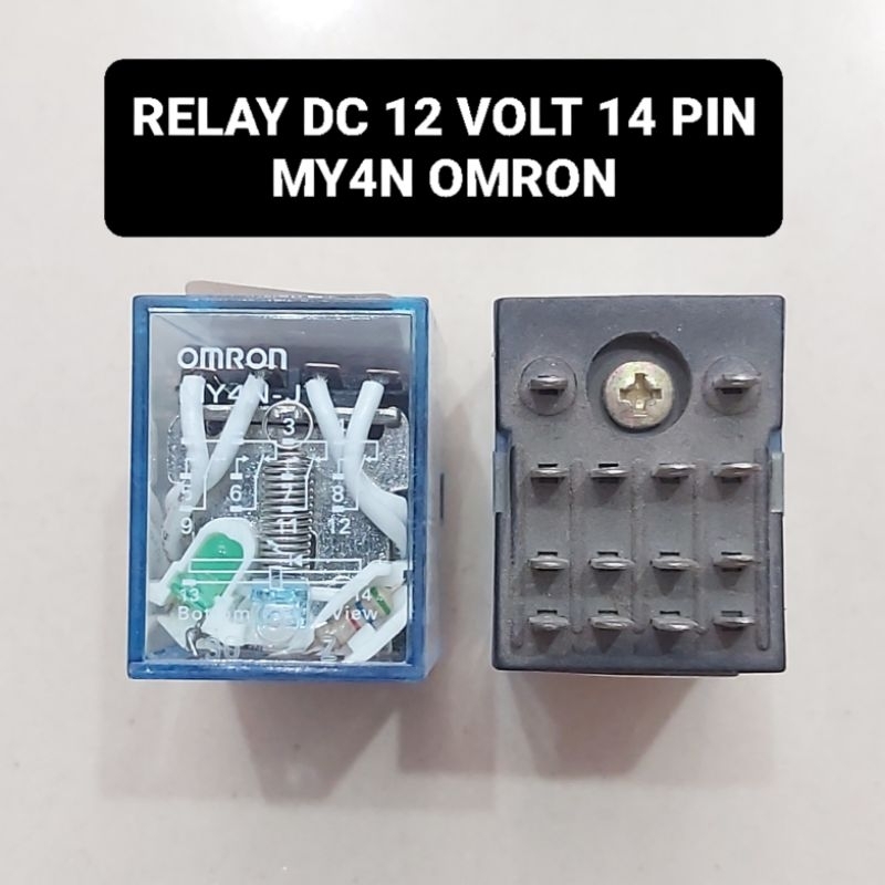OMRON Relay MY4N DC 12 Volt 14 Pin Kaki
