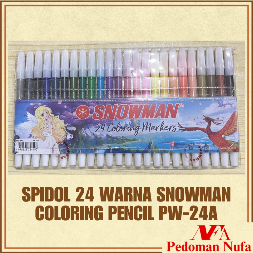 

NUFA Spidol SNOWMAN 24warna ORIGINAL ASLI / Spidol SNOWMAN PW-24A
