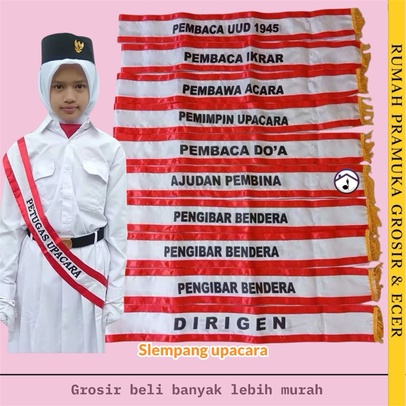Slempang petugas upacara - selendang upacara - Selempang petugas upacara - Selempang paskibra