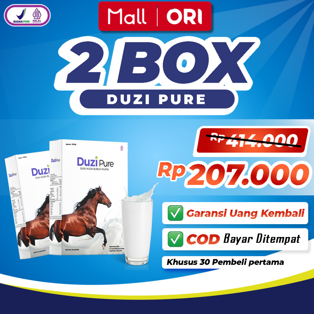 

Duzi Pure Susu Kuda Official Asli Original Paket Hemat 2 Box Duzipure Dozi Dozipure