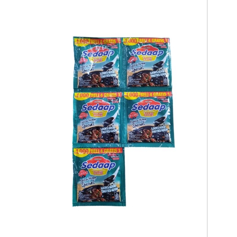 

Kecap Sedaap Kedelai Hitam Special 40 gram sachet Beli 4 gratis 1 (5 sachet)