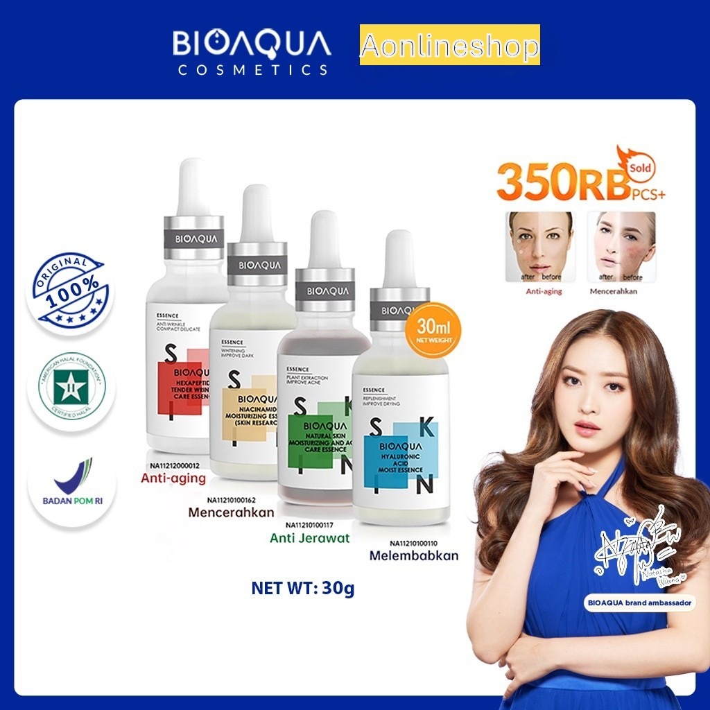 AS BIOAQUA Niacinamide Brightening dan Acne Serum 30ml / Hydrating Serum Essence Wajah